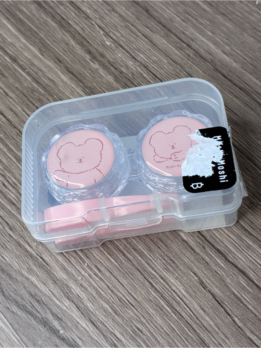 🐼 3/$25 NWT Moshi Moshi Cute Pink Bear Contact Lens Case with Tweezers